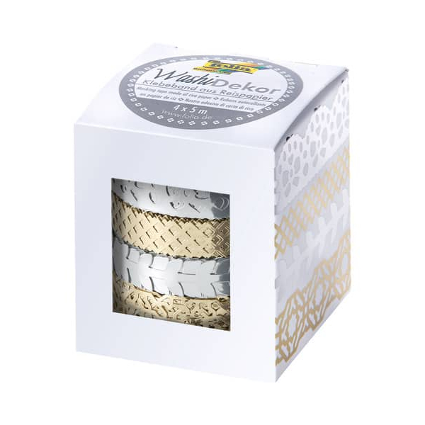 4001868116960 - Klebeband Washi Tape 29402 2x 15mm & 2x 10mm x 5m silber+gold 4001868116960 4 Rolle