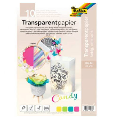 Transparentpapier A4 Uni 10BL sortiert