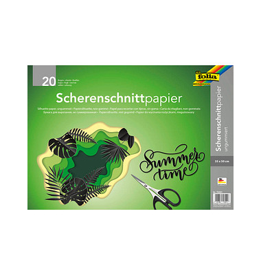 folia Scherenschnittpapier ungummiert schwarz 90 g/qm 20 Bogen