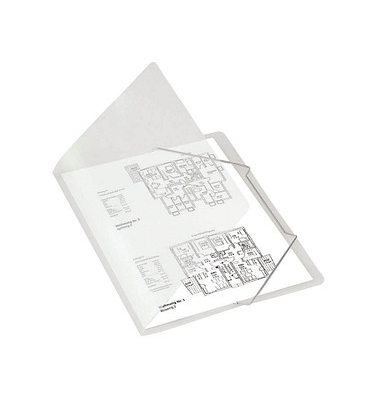 Eckspannmappe IMAGE 100 421 022, A4 transparent Polypropylen (PP), mit 3 Einschlagklappen