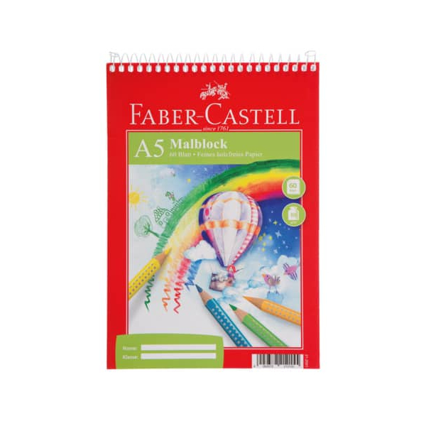 10 Stück Faber-Castell Malblock A5 60BL Rote Linie 4002372212155 Faber-Castell