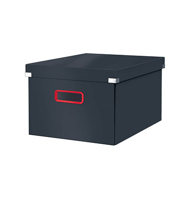 Aufbewahrungsbox Click & Store Cosy 53480089, für A4, außen 28,1x37x20cm, Karton grau