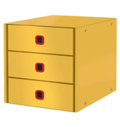 Schubladenbox Click & Store Cosy  gelb DIN A4 mit 3