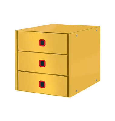 LEITZ Schubladenbox Click & Store Cosy  gelb DIN A4 mit 3 Schubladen