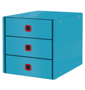 LEITZ Schubladenbox Click & Store Cosy  blau DIN A4 mit 3 Schubladen