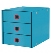 Schubladenbox Click & Store Cosy  blau DIN A4 mit 3