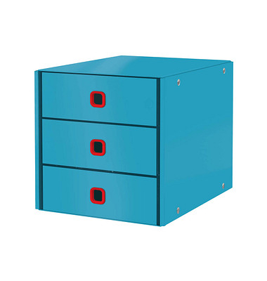 LEITZ Schubladenbox Click & Store Cosy  blau DIN A4 mit 3 Schubladen