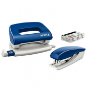 LEITZ Locher und Heftgeräte Set NeXXt 5058 und 5517 Mini blau