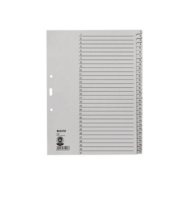 Kartonregister 1231 1231-00-85, 1-31, A4, 100 g/m², 31-teilig