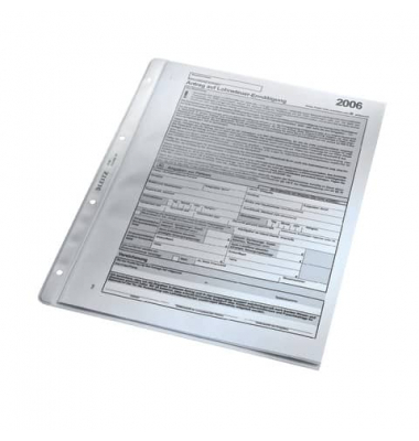 Prospekth&uuml;llen 4740-00-03 mit Daumenausschnitt, A4 transluzent genarbt, oben offen, 0,13mm