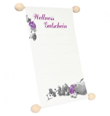Gutscheinrolle 2871, Schriftzug Wellness-Gutschein, A5, 118g
