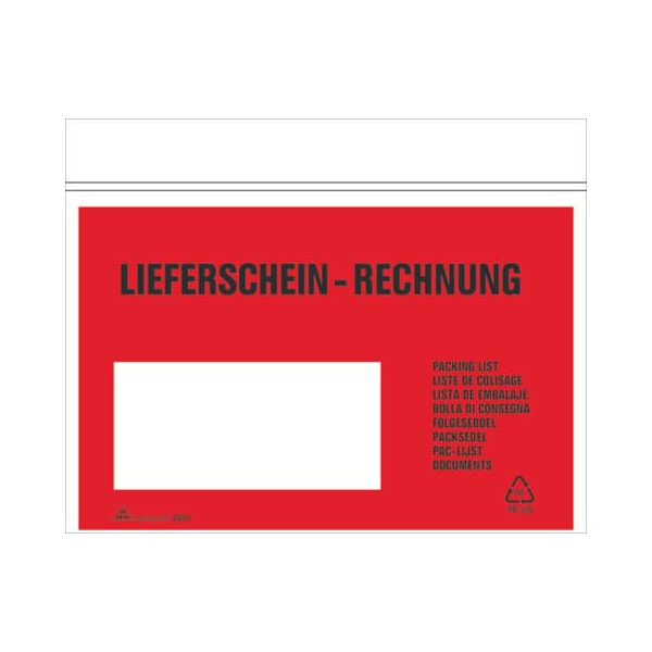 4002871220101 - Lieferscheintaschen 2201 C6 LIEFERSCHEIN - RECHNUNG selbstklebend  4002871220101 100 Stück