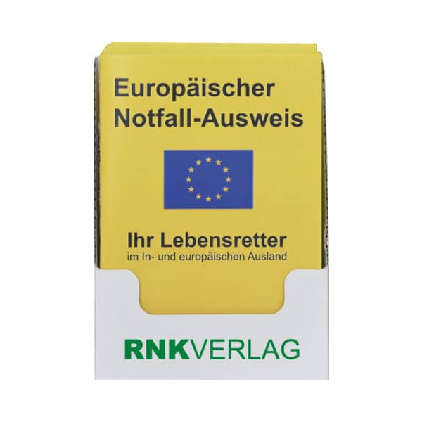 RNK Europäischer Notfallausweis 105 x 75 mm im Display