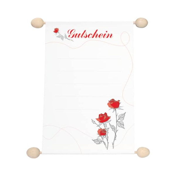 4002871287074 - Gutscheinrolle 28707 Schriftzug Gutschein + Rosen A5 118g 4002871287074 RNK