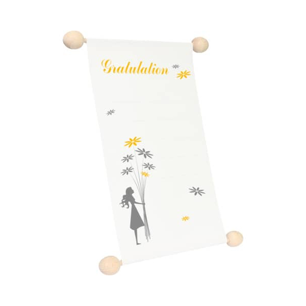 4002871287081 - Gutscheinrolle 28708 Schriftzug Gratulation + Mädchen mit Blumen A5 118g 4002871287081 RNK