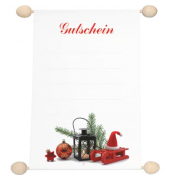 Gutscheinrolle 28718, Schriftzug Gutschein + Weihnachtsdeko, A5, 118g