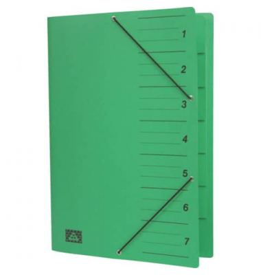 Ordnungsmappe 4615-5, 1-7, gr&uuml;n, A4, 7 F&auml;cher