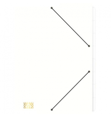 Gummizugmappe 4616-0, A4 wei&szlig; Karton 390g, f&uuml;r ca. 250 Blatt, mit 3 Einschlagklappen