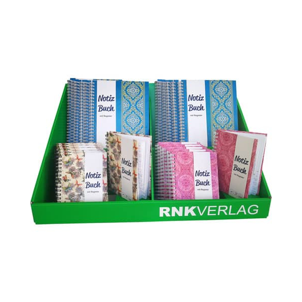 RNK Notizbuch 46508, m.Register, farbig sortiert, A5, liniert, 120g, 48 Blatt / 96 Seiten 4002871465083 RNK
