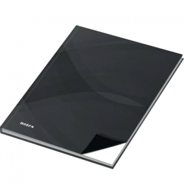 Notizbuch 46564 schwarz, A4 blanko, 70 g/m², 96 Blatt / 192 Seiten