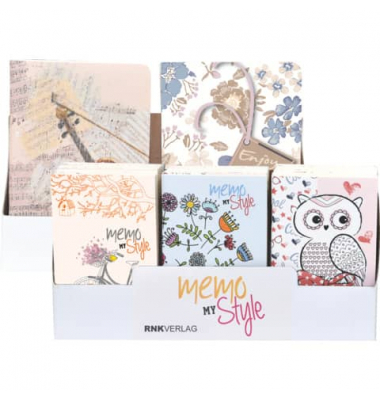 Notizbuch 46593, Memo my style, farbig sortiert, A6, liniert, 32 Blatt / 64 Seiten