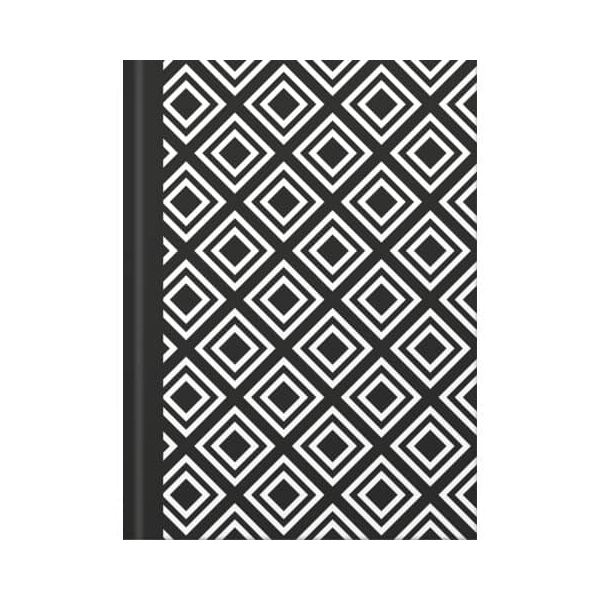 4002871467452 - Notizbuch 46745 black&white rhombus schwarz A5 kariert 70g 96 Blatt   192 Seiten 4002871467452 RNK