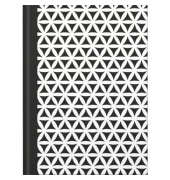 Notizbuch black&white flowers - A5, Pünktchenlineatur, 96 Blatt
