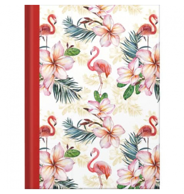 Notizbuch 46750, Flamingo, rot, A5, punktkariert, 70g, 96 Blatt / 192 Seiten
