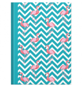 Notizbuch Flamingo blau - A5, Pünktchenlineatur, 96 Blatt