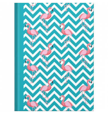 Notizbuch 46751, Flamingo, blau, A5, punktkariert, 70g, 96 Blatt / 192 Seiten