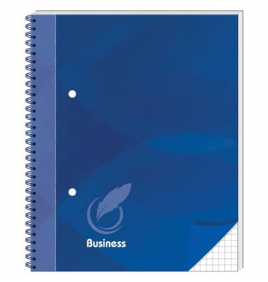 Notizbuch 46758, Business, blau, A5, kariert, 70g, 96 Blatt / 192 Seiten