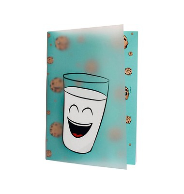 Notizbuch 46761, Milch und Kekse, transparent, A5, kariert, 60g, 100 Blatt / 200 Seiten