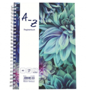 Notizbuch 46779, mit ABC Register Blossom, grün, A5, liniert, 120g, 48 Blatt / 96 Seiten