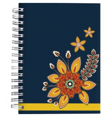 Notizbuch 46780, Orient Flowers, schwarz, A6, liniert, 120g, 48 Blatt / 96 Seiten