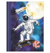 Notizbuch 46786, Skatonaut, blau, A4, blanko, 70g, 96 Blatt / 192 Seiten