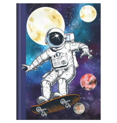 Notizbuch 46793, Skatonaut, blau, A5, punktkariert, 70g, 96 Blatt / 192 Seiten