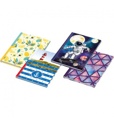 Notizbuch 46794, Feelings, farbig sortiert, A5, sortiert, 70g, 96 Blatt / 192 Seiten