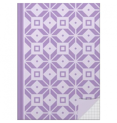 Notizbuch 46802, Grafik Berry, violett, A5, kariert, 70g, 96 Blatt / 192 Seiten
