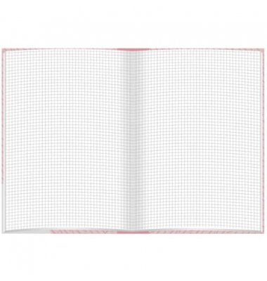 Notizbuch 46803, Ros&eacute;, pink, A5, kariert, 70g, 96 Blatt / 192 Seiten