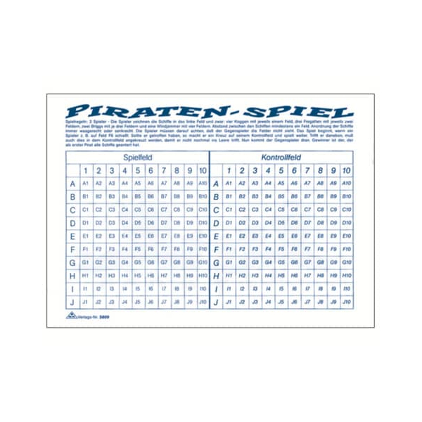 10 Stück RNK Spielblock Schiffe versenken 4002871580908 RNK