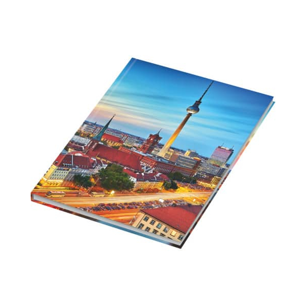 4 Stück RNK Notizbuch 46730, Skyline, bunt, A5, kariert, 70g, 96 Blatt / 192 Seiten 4002871992305 RNK