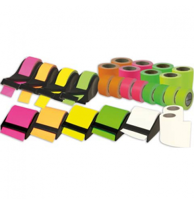 Haftnotizspender CT1891, 60mm & 19mm x 10m, nachf&uuml;llbar - 27 St&uuml;ck, farbig sortiert, mit Spender