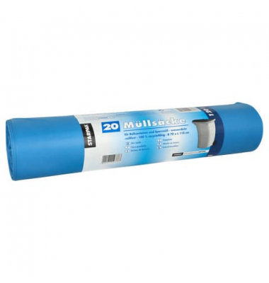 Müllsack 12338, blau, 120 Liter, extrastark