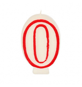 Geburtstagskerze 0 19300 0 weiß/rot ca. 8 Minuten Brenndauer