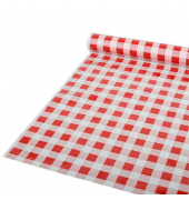 PAPSTAR Tischdecke Karo rot, weiß 80,0 x 50,0 cm