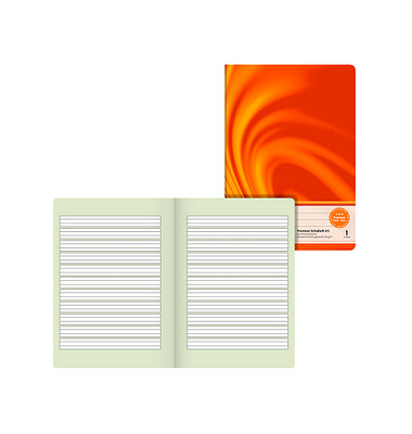Schulheft 10-4570102 Premium Vivendi, Lineatur 1 / Schreiblern-Lineatur, A5, 90g, orange, 16 Blatt / 32 Seiten