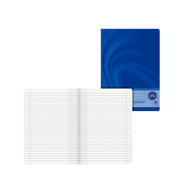 Schulheft 10-4472702 Premium Vivendi, Lineatur 27 / liniert mit Rand innen/außen, A4, 90g, blau, 16 Blatt / 32 Seiten
