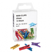 Kunststoff-Dekoklammern mehrfarbig Mini-Clips 10 St.