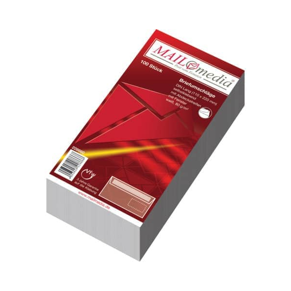 4003928228668 - Briefumschlag MAILmedia 30002417 Din Lang mit Fenster haftklebend 80g weiß 4003928228668 100 Stück