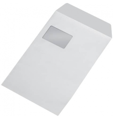 Versandtaschen 30005501, C4, mit Fenster, nassklebend, 100g, weiß